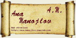 Ana Manojlov vizit kartica